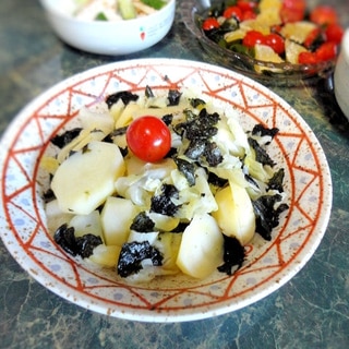 じゃが芋とキャベツの海苔ち～サラダ